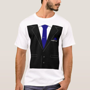 Personalized Name Faux Suit Business T-Shirt