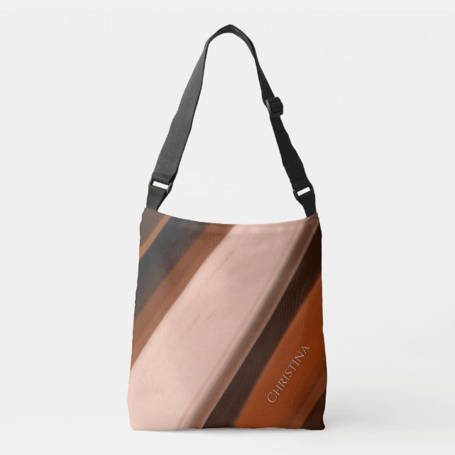 Personalized Name Faux Wood Fancy Crossbody Bag (Front)