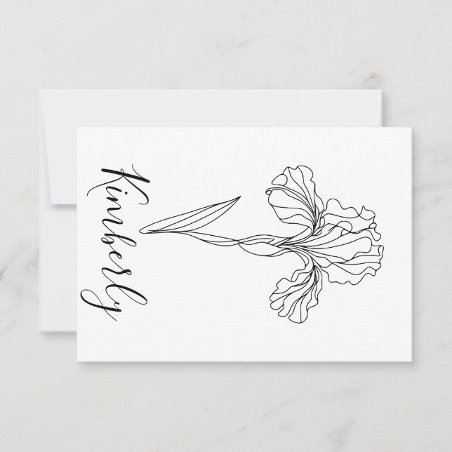 Personalized name February iris Birth Flower Invitation (Front)