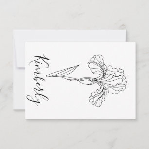 Personalized name February iris Birth Flower Invitation