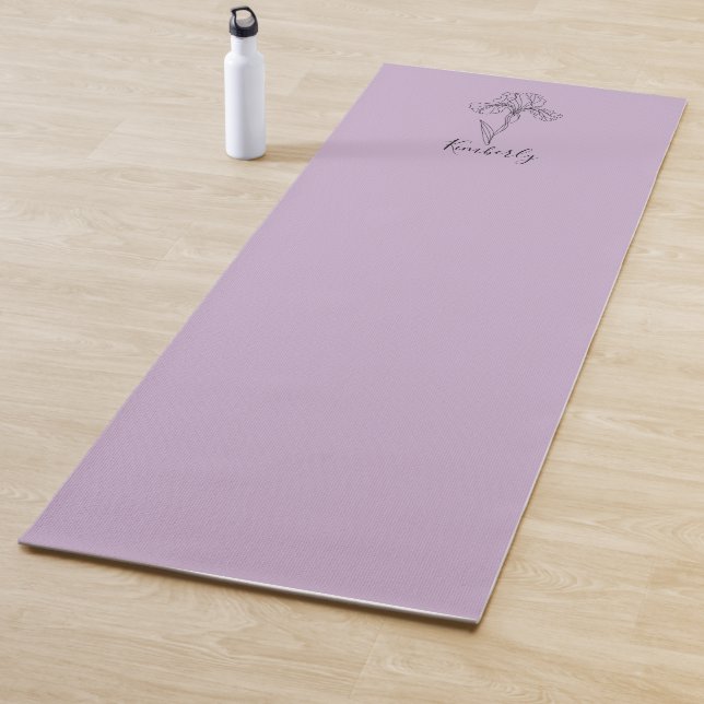 Personalized name February iris Birth Flower Yoga Mat (In Situ)