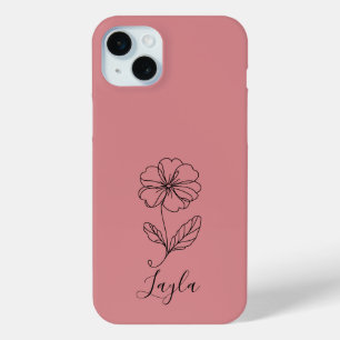 Personalized name February primrose Birth Flower iPhone 15 Mini Case