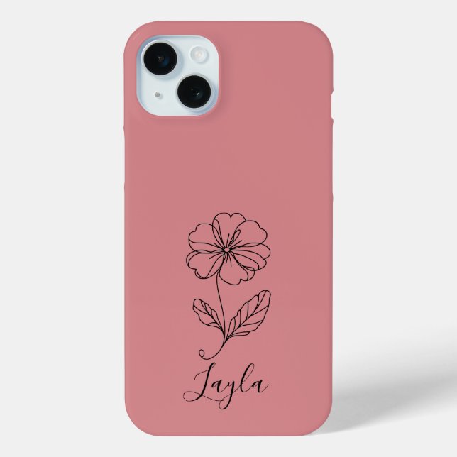 Personalized name February primrose Birth Flower Case-Mate iPhone Case (Back)