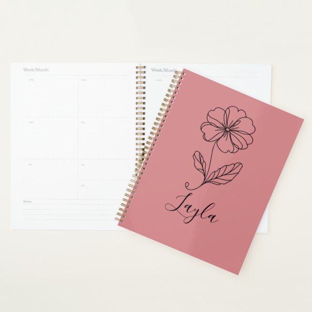 Personalized name February primrose Birth Flower Planner (Display)