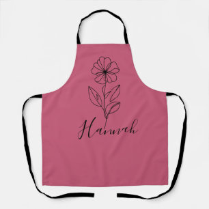 Personalized name February violet Birth Flower Apron