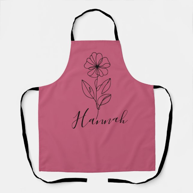 Personalized name February violet Birth Flower  Apron (Front)