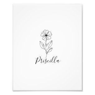 Personalized name February violet Birth Flower  Photo Print