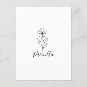 Personalized name February violet Birth Flower  Postcard