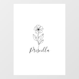 Personalized name February violet Birth Flower Window Cling