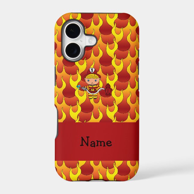 Personalized name fireman flames pattern (Back)