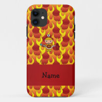 Personalized name fireman flames pattern