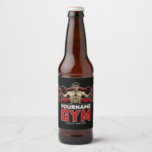 Personalized NAME Fitness Home GYM Weight Lifting Beer Bottle Label