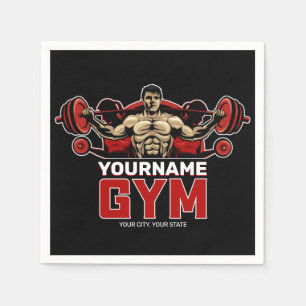 Personalized NAME Fitness Home GYM Weight Lifting  Napkin