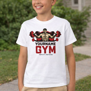 Personalized NAME Fitness Home GYM Weight Lifting  T-Shirt