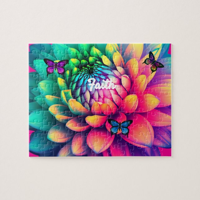 Personalized name Flower  Jigsaw Puzzle (Horizontal)