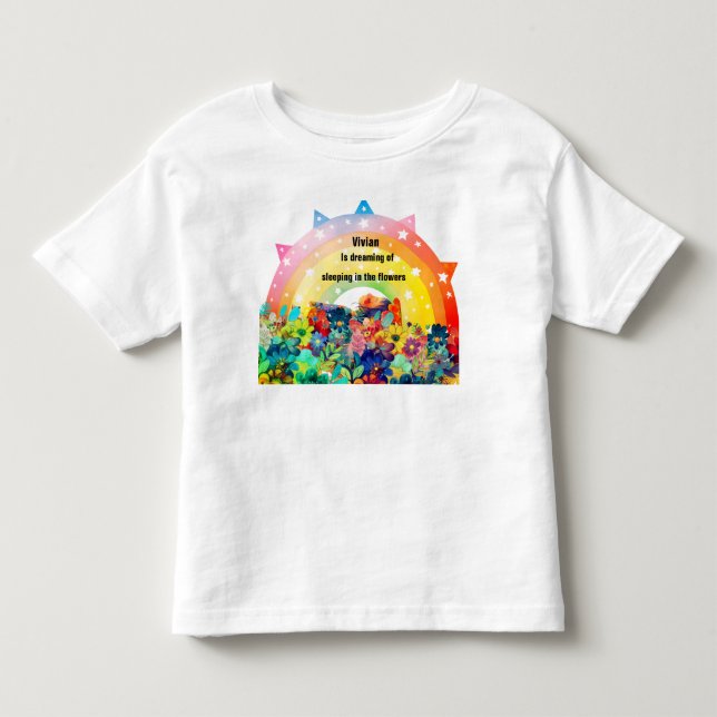 Personalized name flower  toddler t-shirt (Front)