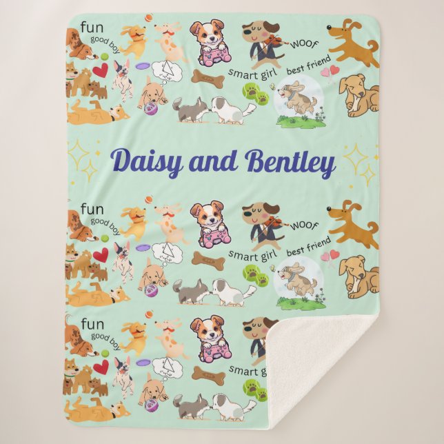 Personalized Name for Child & Pet Fleece Blanket (Front)