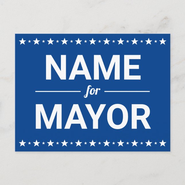 Personalized Name for Mayor Custom Text Election Postcard (Front)