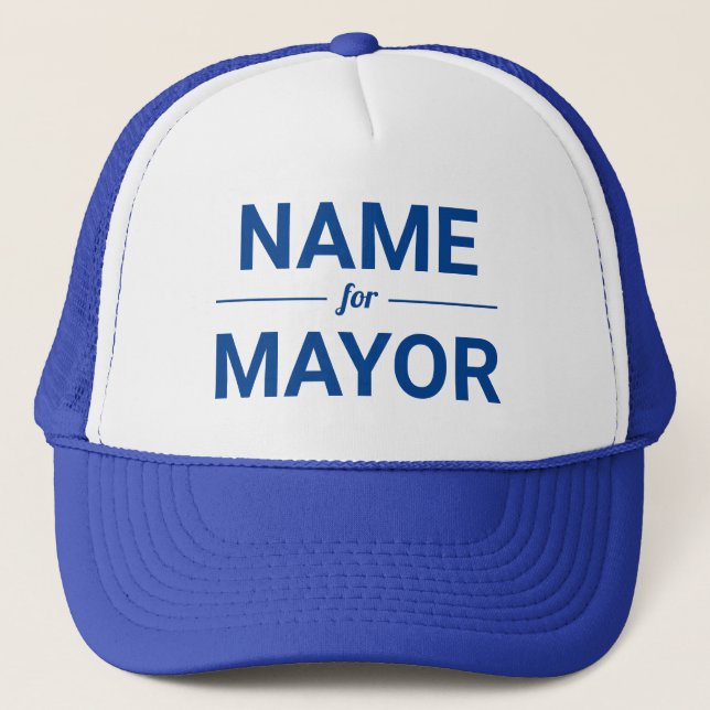 Personalized Name for Mayor Custom Text Election Trucker Hat (Front)
