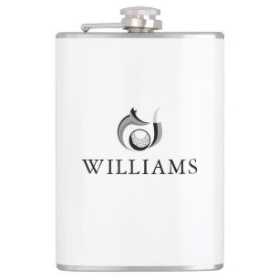 Personalized Name Fox And Golf Ball Hip Flask