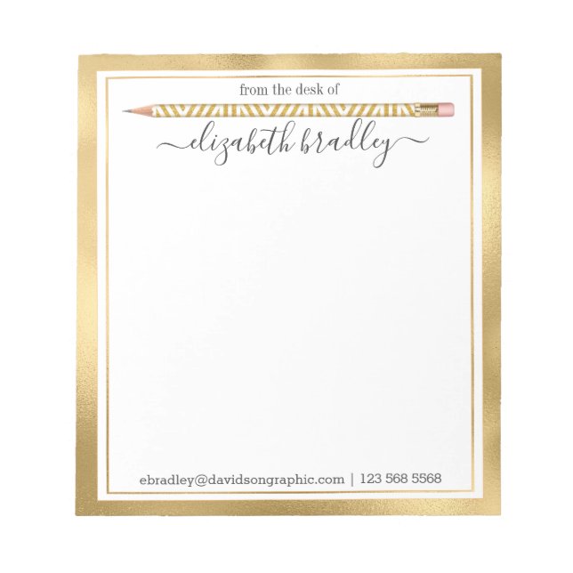 Personalized Name | From The Desk Of Notepad (Front)