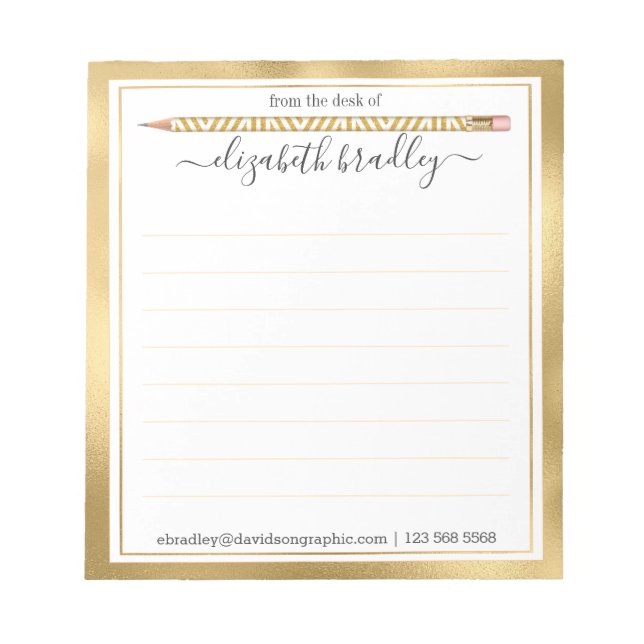 Personalized Name | From The Desk Of Notepad (Front)