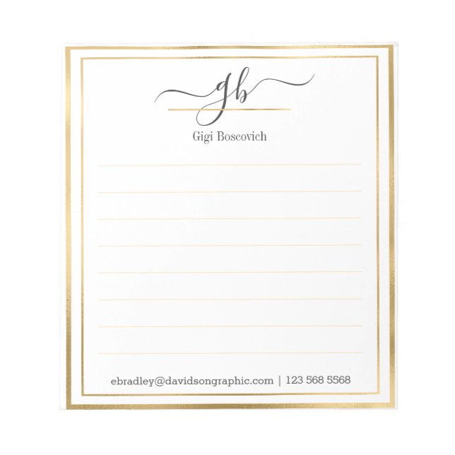 Personalized Name | From The Desk Of Notepad (Front)