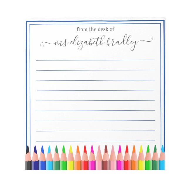 Personalized Name | From The Desk Of Notepad (Front)