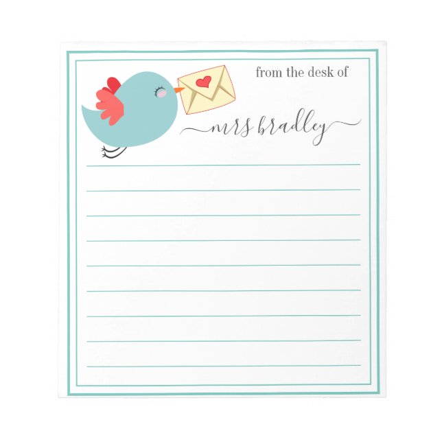 Personalized Name | From The Desk Of Notepad (Front)