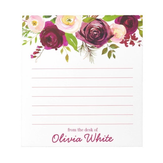 Personalized Name | From The Desk Of Notepad (Front)