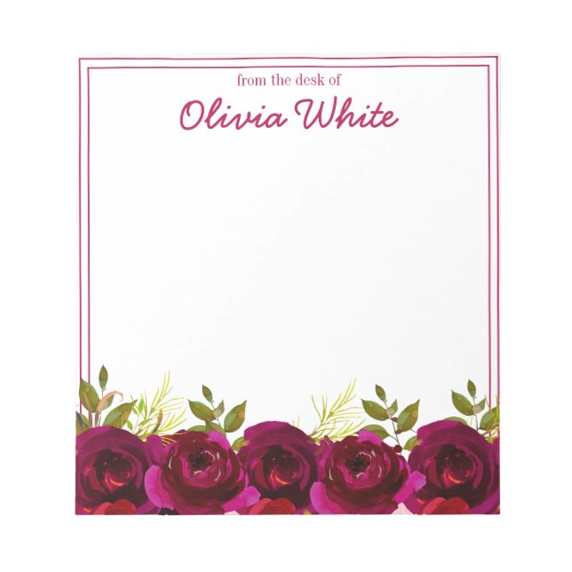 Personalized Name | From The Desk Of Notepad (Front)