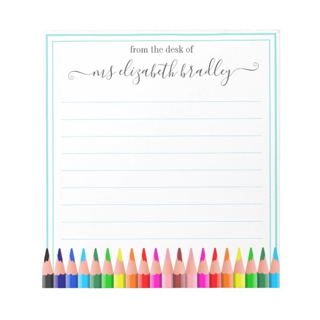 Personalized Name | From The Desk Of Notepad (Front)