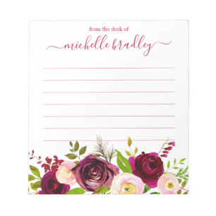 Personalized Name   From The Desk Of Notepad