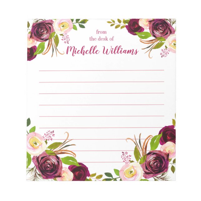 Personalized Name | From The Desk Of Notepad (Front)