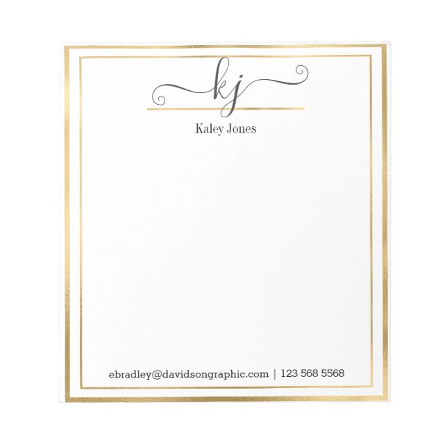 Personalized Name | From The Desk Of Notepad (Front)