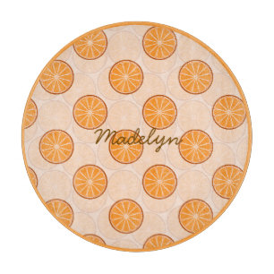 Personalized name fruit orange brown Cutting Board