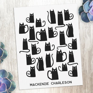 Personalized Name Fun Black Cat Card