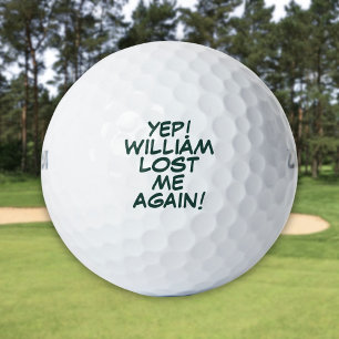 Personalized Name Fun Green Lost Message Golf Balls