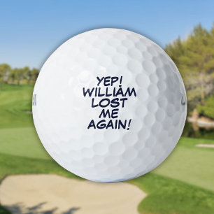Personalized Name Fun Navy Blue Lost Message Golf Balls