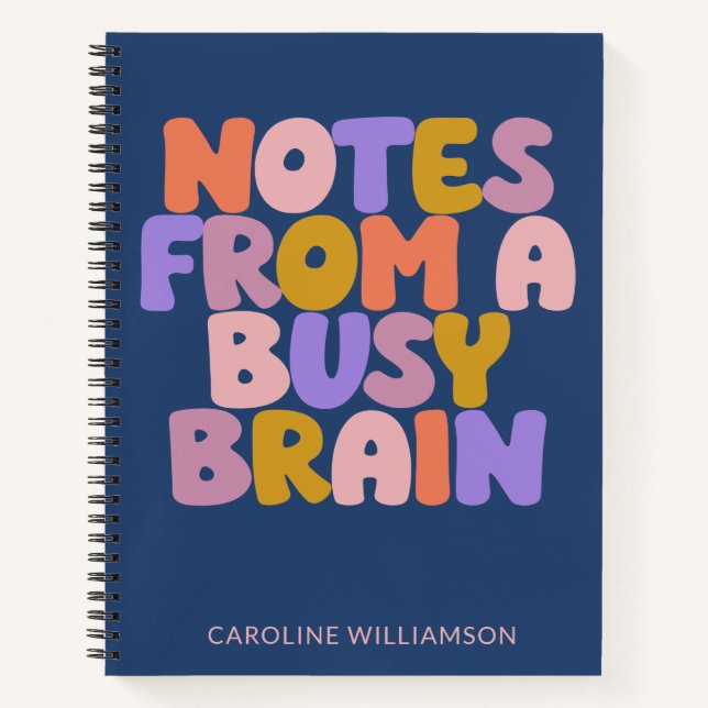Personalized Name Funny Busy Humour Quote Mom Notebook (Front)