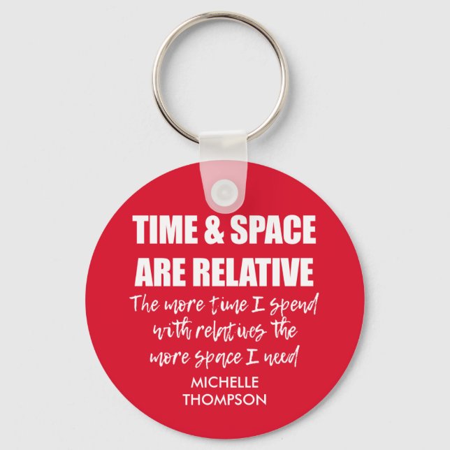 Personalized Name Funny Family Quote Red Keychain (Front)