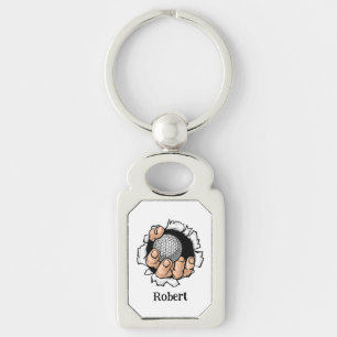 Personalized name Funny golf ball Keychain