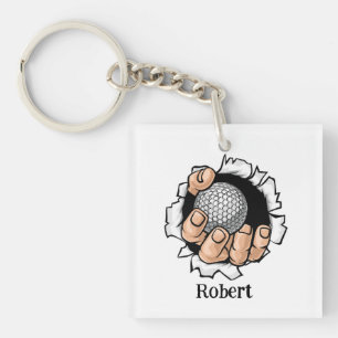 Personalized name Funny golf ball Keychain
