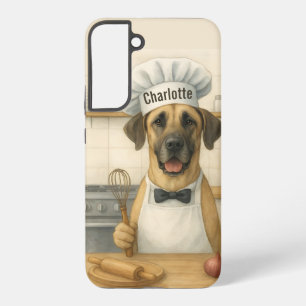 Personalized Name Funny Great Dane Dog Chef Samsung Galaxy Case