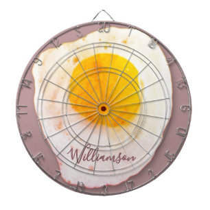 Personalized Name Funny Retro Food Lover Egg Fried Dartboard