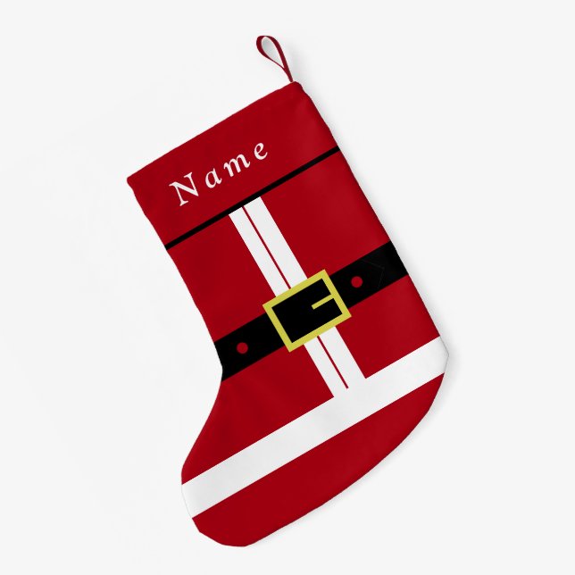 Personalized Name Funny Santa Christmas Stocking (Back (Hanging))