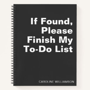 Personalized Name Funny To Do List Quote Sassy Notebook