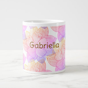 Personalized Name Gabriella "Sunset Bloom" Jumbo Large Coffee Mug
