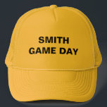 Personalized Name Game Day Yellow Trucker Hat<br><div class="desc">Game Day Yellow Trucker Hat.  Personalized.</div>