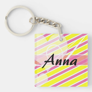 Personalized name Geometric Pattern Keychain